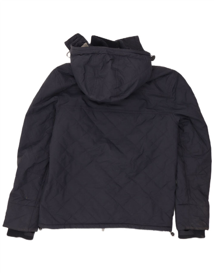 SUPERDRY Womens Graphic Windbreaker Jacket UK 14 Medium Navy Blue