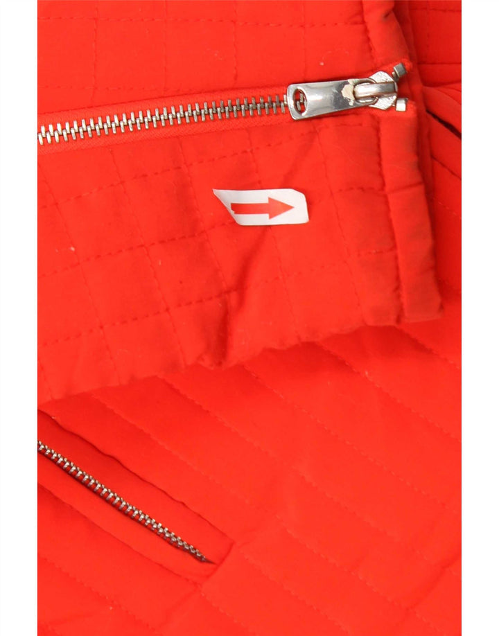Zara Womens Trafaluc Quilted Jacket UK 16 Large Orange Polyester