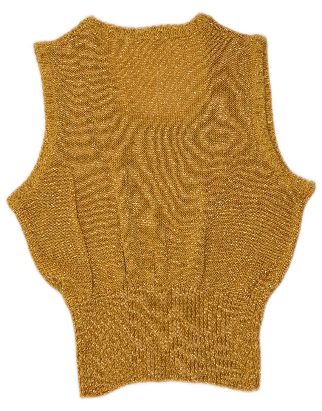 vintage Womens Crop Vest Débardeur IT 42 Or Moyen