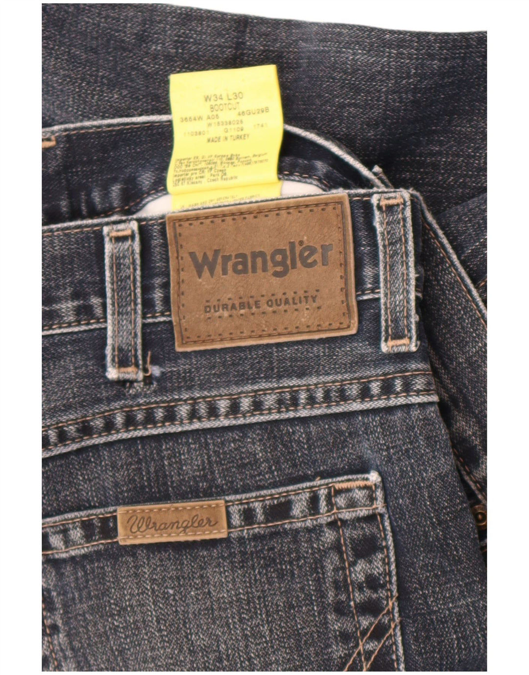 Wrangler Mens Bootcut Jeans W34 L30 Navy Blue Cotton