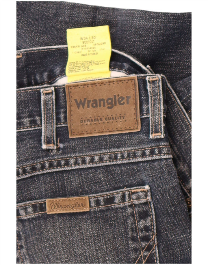 Wrangler Mens Bootcut Jeans W34 L30 Navy Blue Cotton