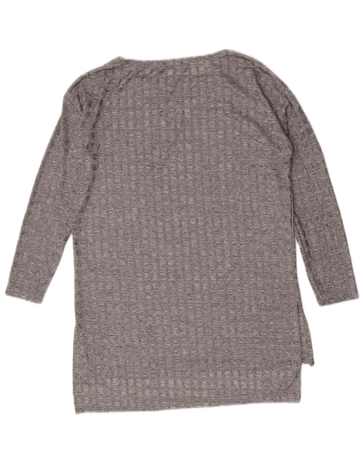 Zara Womens Top Long Sleeve UK 12 Medium Grey