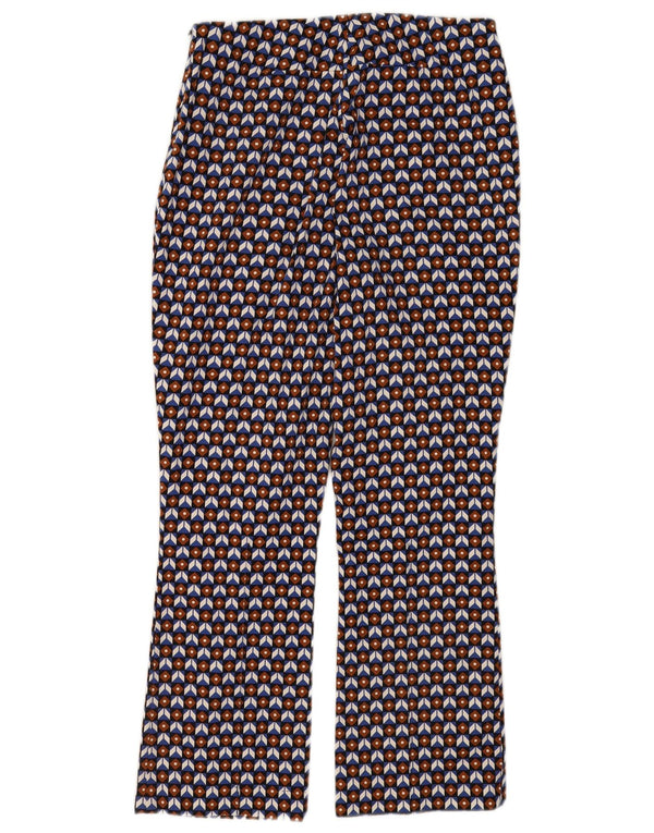 Zara Womens Cropped Trousers Medium W28 L26 Multicoloured Geometric