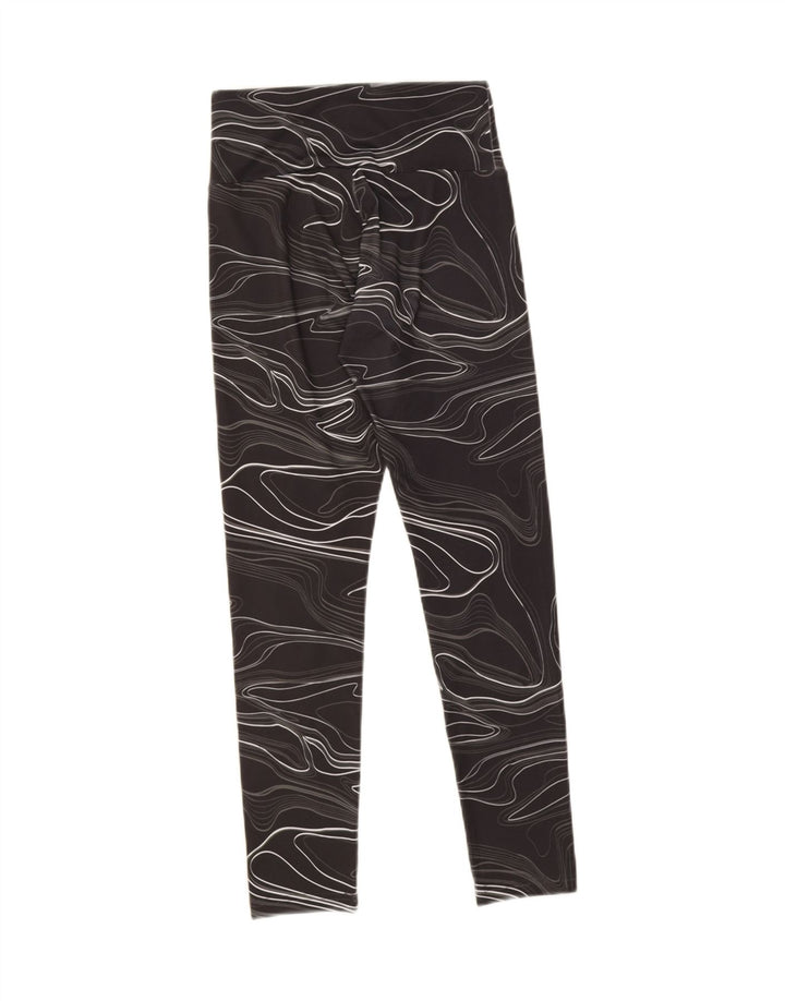 Puma Womens Abstract Pattern Leggings UK 8 Small Black Geometric