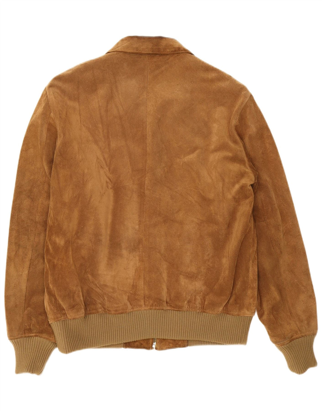 Sisley Mens Suede Bomber Jacket UK 36 Small Brown