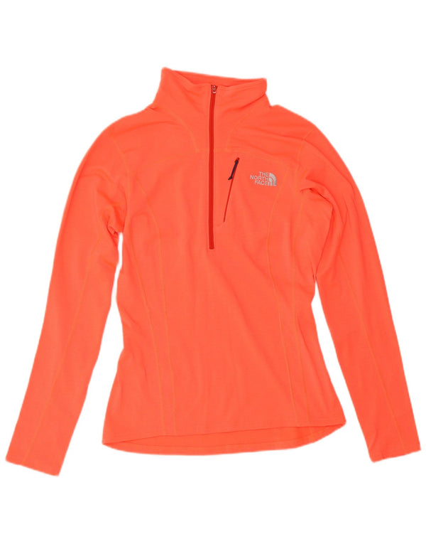 The North Face Womens Zip Neck Pullover Tracksuit Top UK 6 XS Orange
