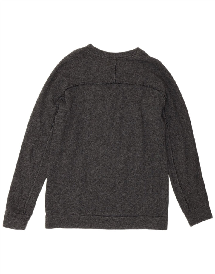 DONDUP Mens Crew Neck Jumper Sweater Large Grey Cotton