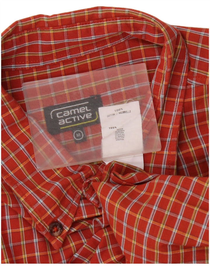 Camel Active Mens Short Sleeve Shirt Medium Red Check Cotton