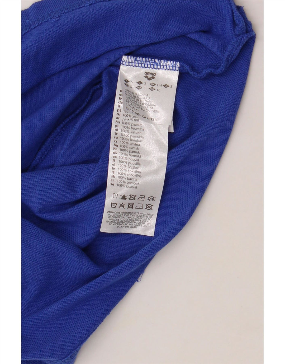 ARENA Mens Polo Shirt Small Blue Cotton Vintage Arena and Second-Hand Arena from Messina Hembry 