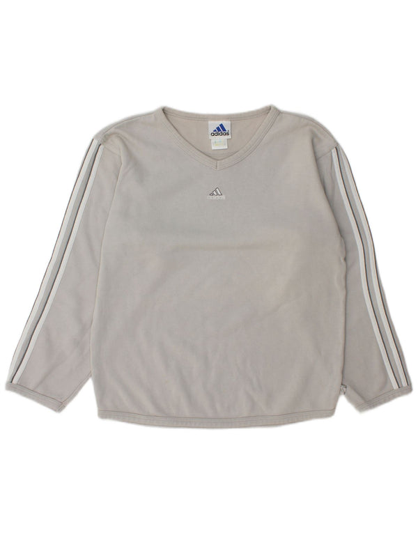 Pulover supradimensionat pentru femei Adidas UK 10 Bumbac gri mic