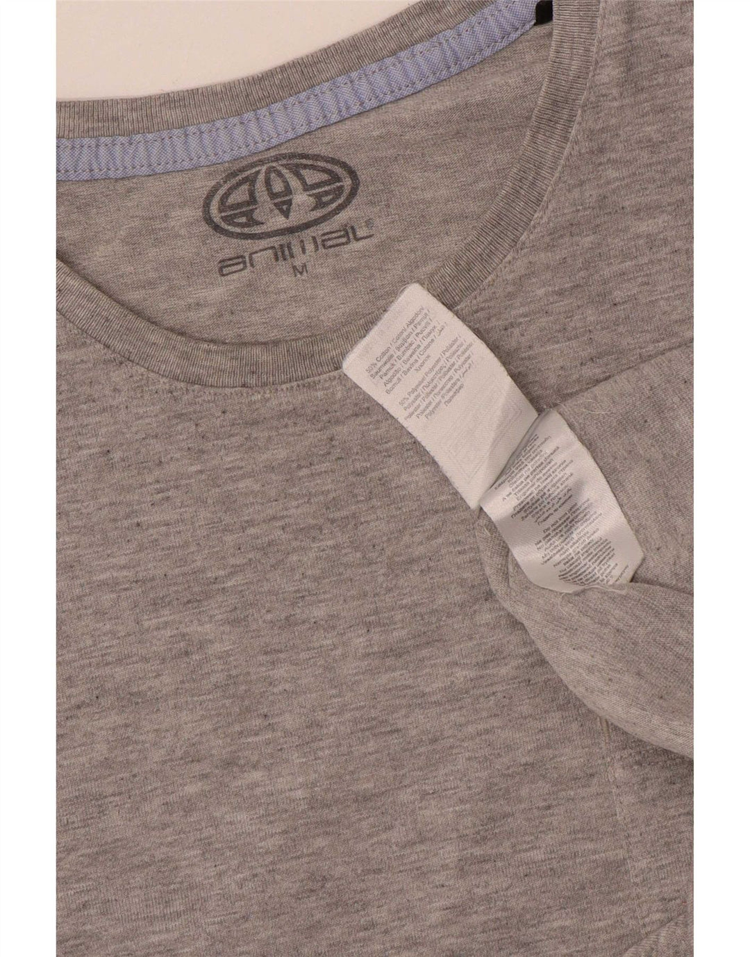 Animal Mens Graphic T-Shirt Top Medium Grey Cotton