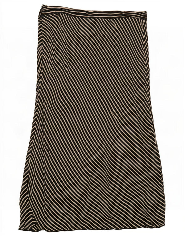 Luisa Spagnoli Jupe midi taille haute pour femme IT 46 Large W30 Noir à fines rayures