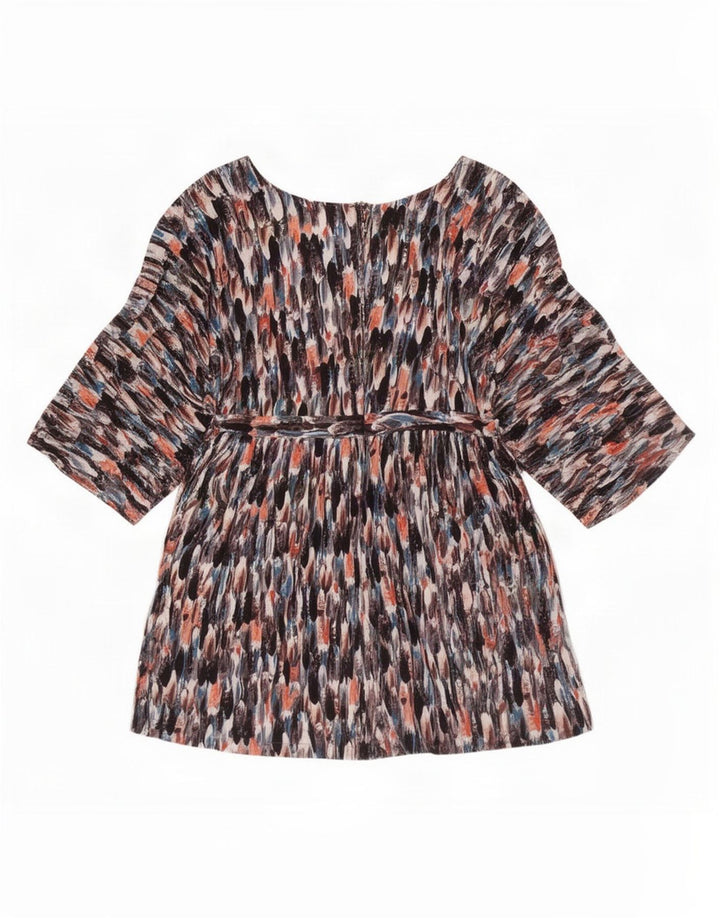 Zara Womens Abstract Pattern 3/4 Sleeve Tunic Top UK 14 Large Multicoloured