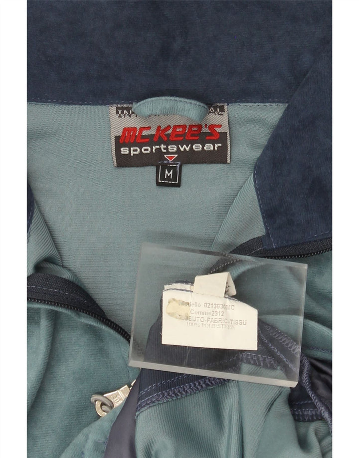 Mc Kees Mens Tracksuit Top Jacket Medium Blue Colourblock Polyester