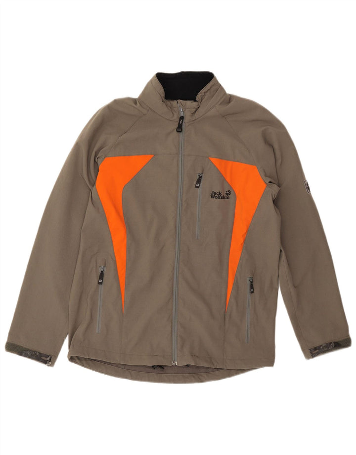 Jack Wolfskin Mens Zip Bomber Jacket UK 34 Small Khaki Polyamide