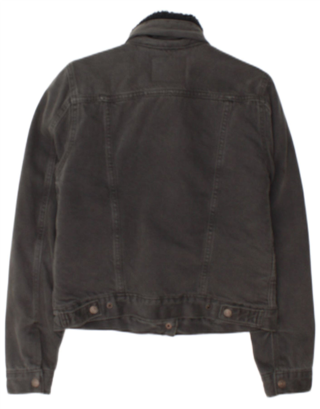 Levi's Womens Sherpa Denim Jacket UK 10 Small Grey Cotton