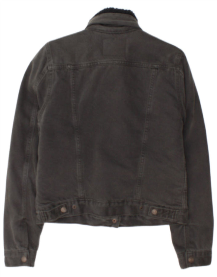 Levi's Womens Sherpa Denim Jacket UK 10 Small Grey Cotton