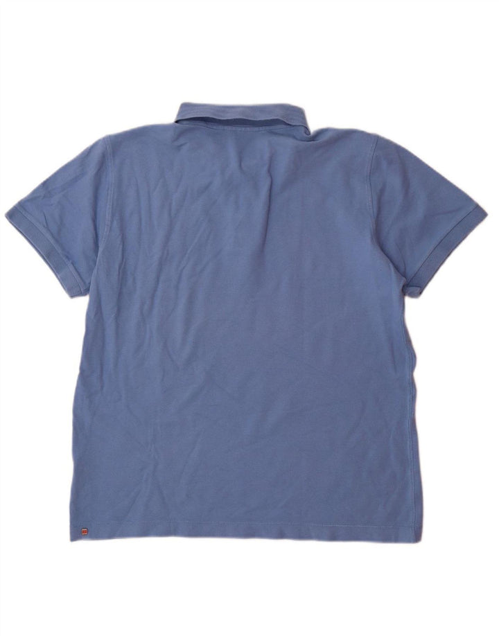 PUMA Mens Polo Shirt Large Blue Cotton