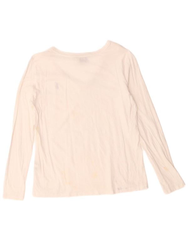 Ralph Lauren Womens Top Long Sleeve UK 16 Large White Cotton