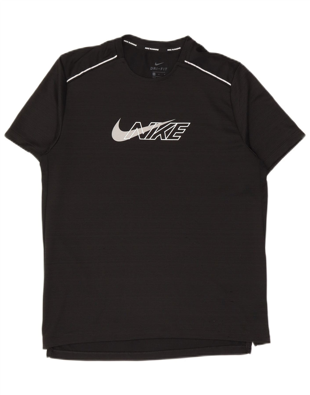 T-shirt grafica Nike Dri Fit da uomo, parte superiore in poliestere nero medio