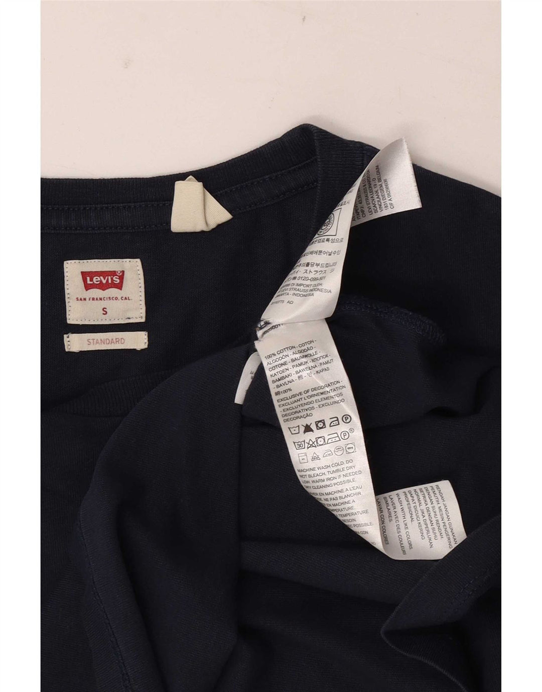 Levi's Mens Standard T-Shirt Top Small Navy Blue Cotton