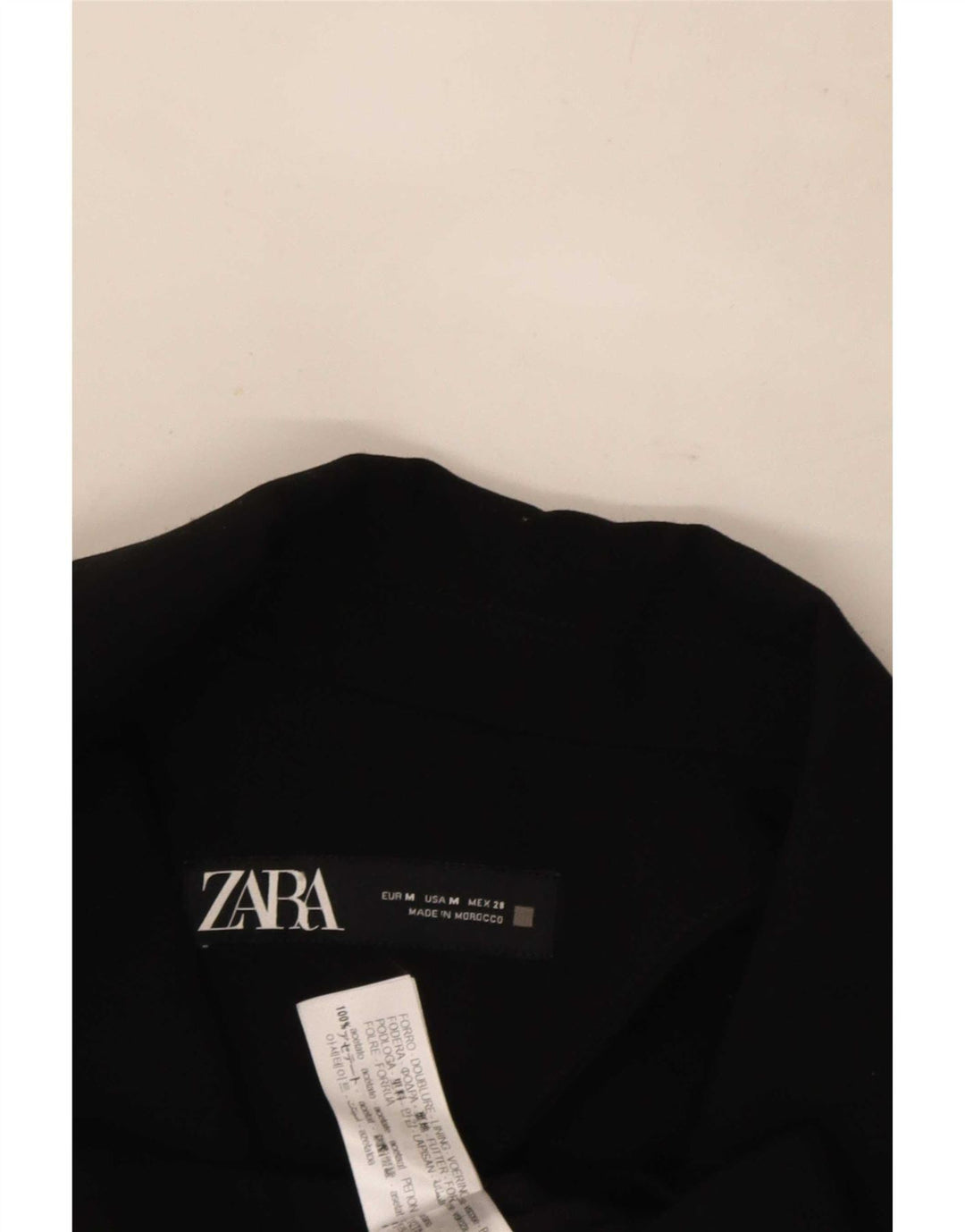 Zara Chaqueta tipo blazer corta con doble botonadura para mujer UK 44 Mediana Acetato negro