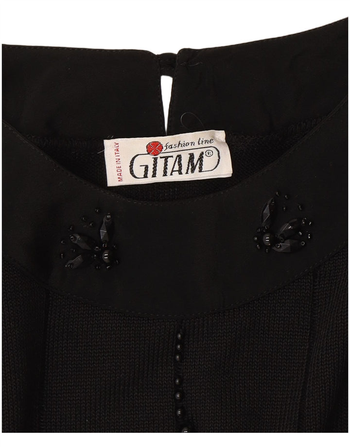 Gitam Womens Boat Neck Jumper Sweater UK 16 Large Black