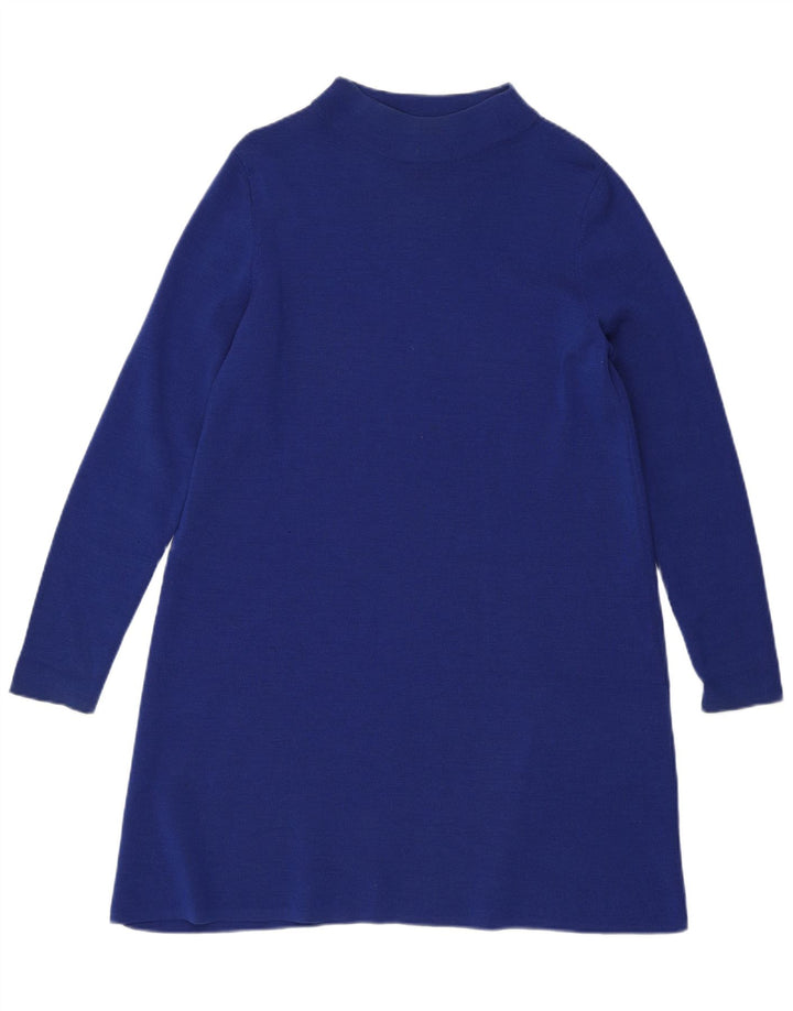 Cos Womens Jumper Dress UK 10 Small Blue Wool