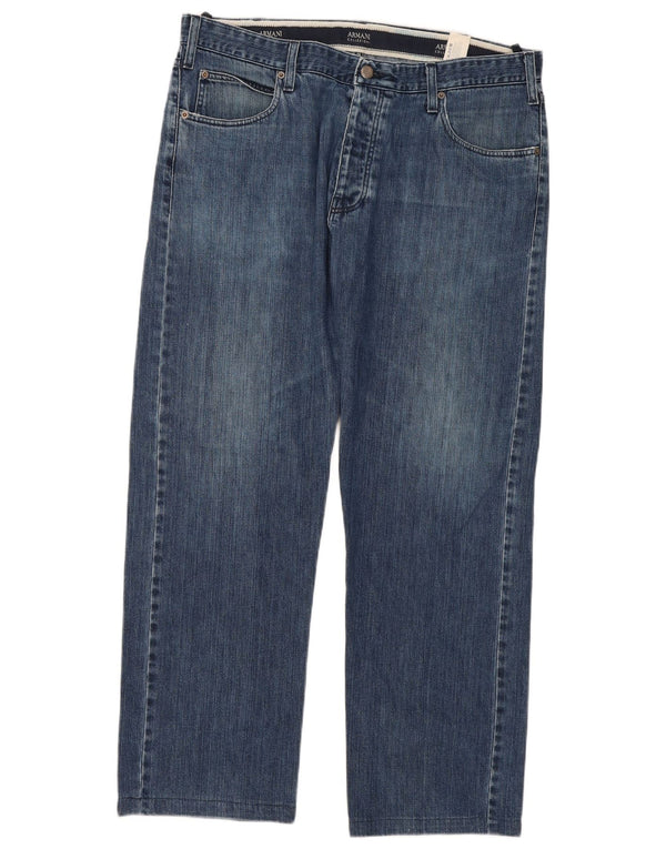 Jeans dritti da uomo Armani W38 L31 in cotone blu