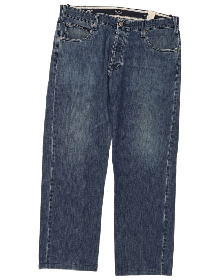Jeans dritti da uomo Armani W38 L31 in cotone blu