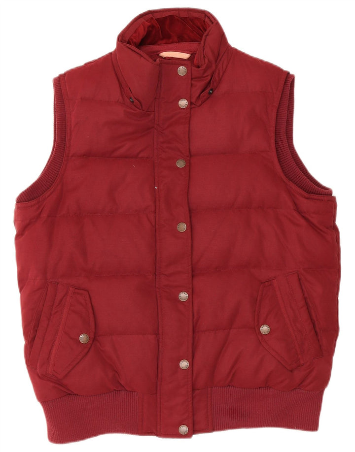 Fat Face Womens Padded Gilet UK 14 Large Maroon Polyester