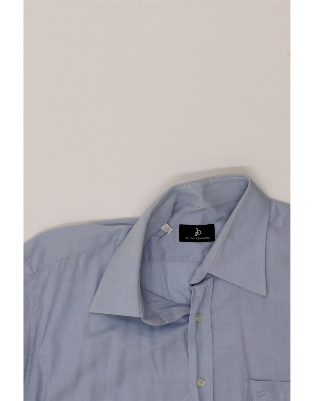 ROCCOBAROCCO Mens Shirt Size 17 43 XL Blue Cotton Vintage Roccobarocco and Second-Hand Roccobarocco from Messina Hembry 