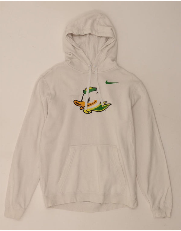 Nike Mens Graphic Hoodie Jumper Medium White Cotton