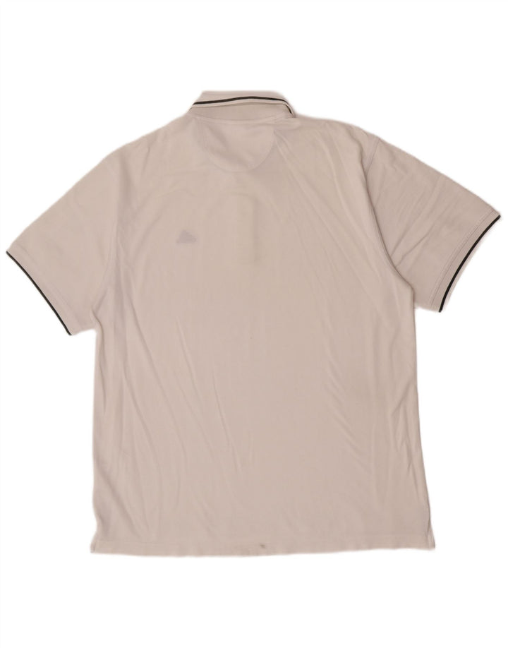 Adidas Mens Polo Shirt Large White Cotton