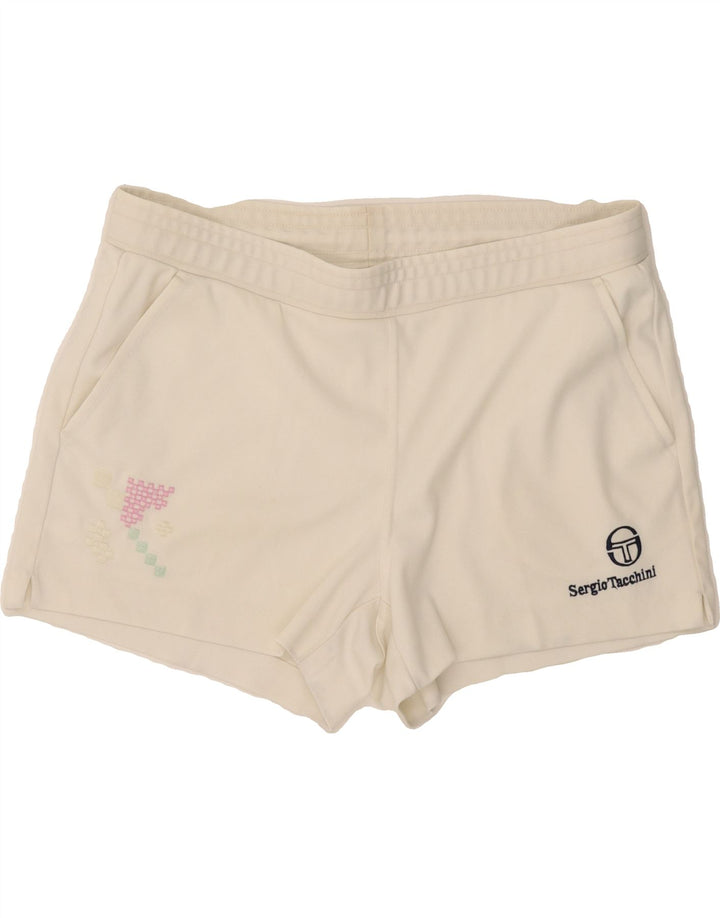 SERGIO TACCHINI Womens Sport Shorts IT 52 2XL  White Polyester Vintage Sergio Tacchini and Second-Hand Sergio Tacchini from Messina Hembry 