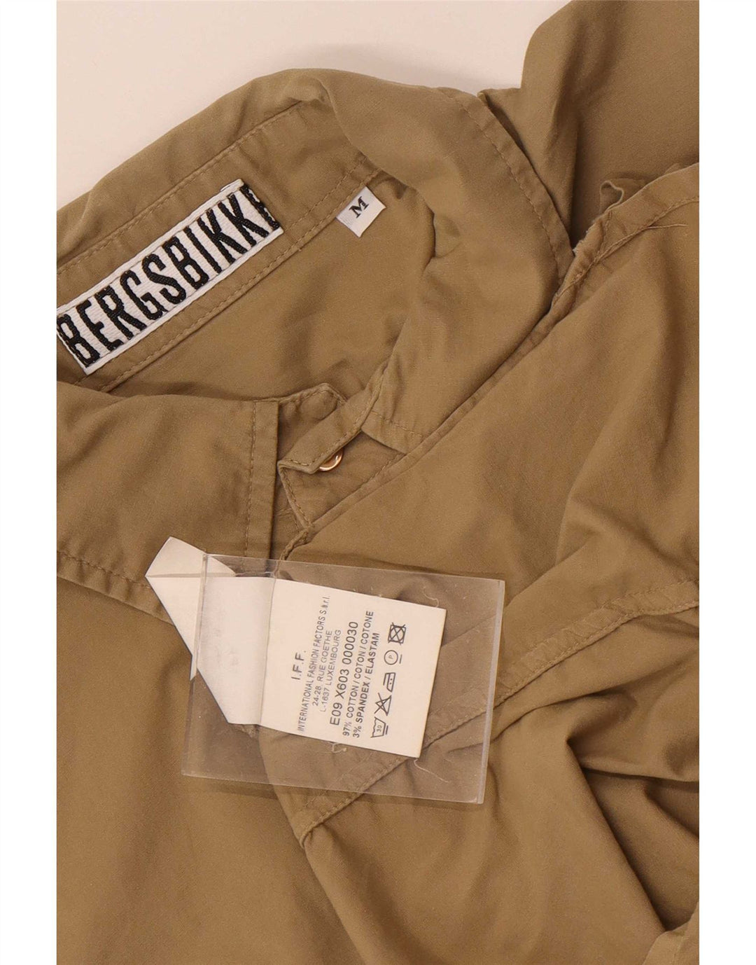 Camicia a maniche corte da uomo Bikkembergs in cotone beige medio