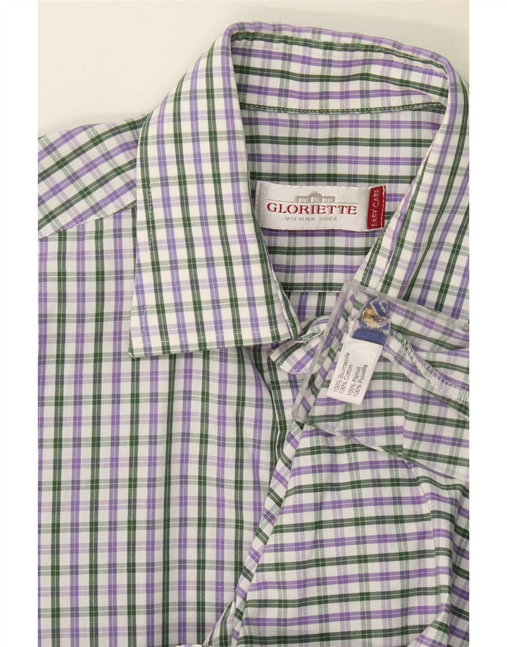 Camicia da uomo a maniche corte Gloriette in cotone a quadri multicolore medio