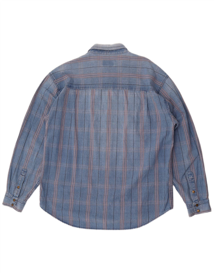 Wrangler Mens Western Shirt 2XL Blue Check Cotton