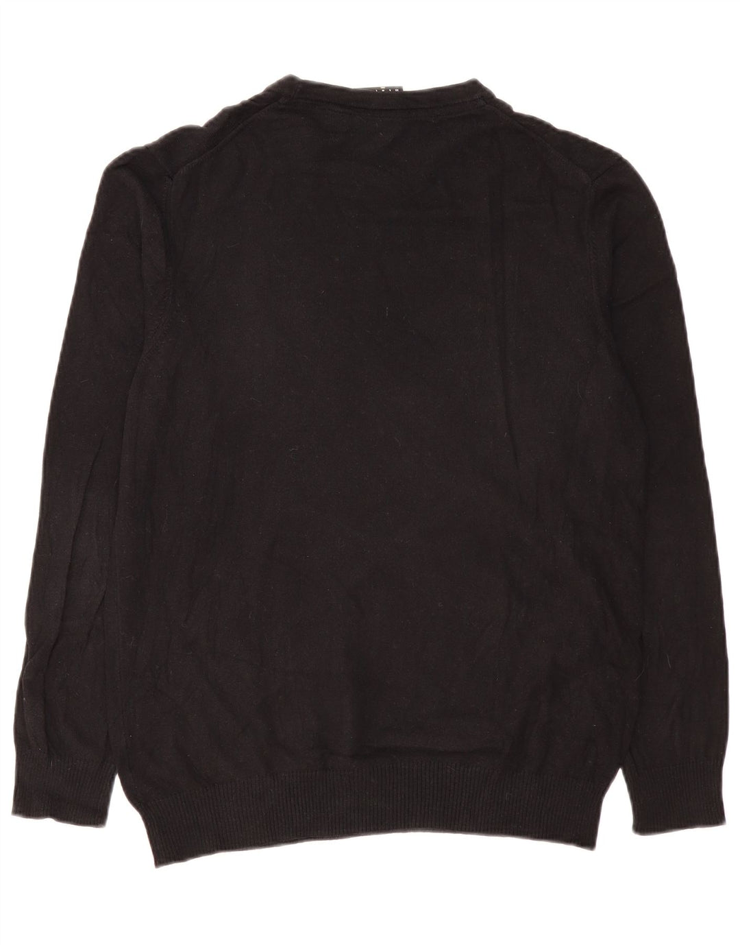 Lyle & Scott Mens Crew Neck Jumper Sweater Medium Black Cotton