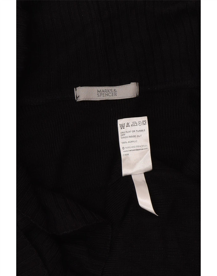 Marks & Spencer Womens Cardigan Sweater UK 12 Medium  Black Acrylic