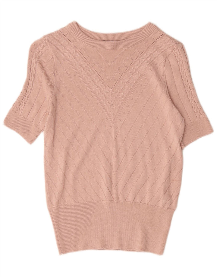 Marks & Spencer Womens Crew Neck Jumper Sweater UK 8 Small Pink
