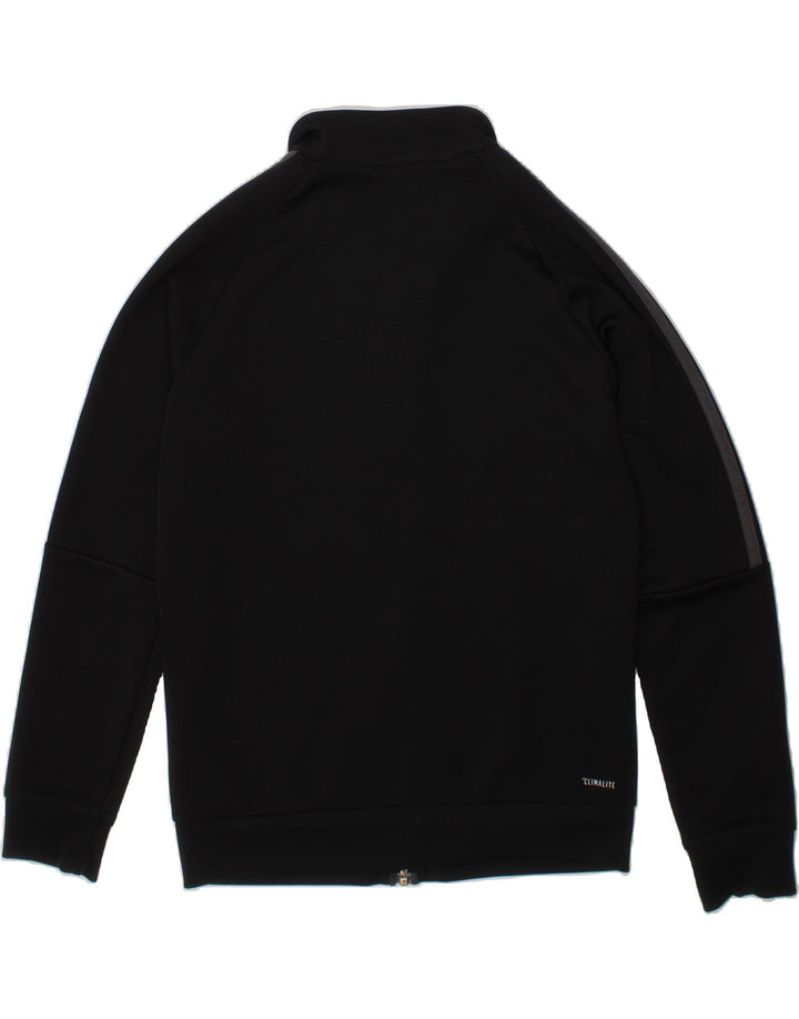 ADIDAS Boys Climalite Tracksuit Top Jacket 9-10 Years Black Polyester Vintage Adidas and Second-Hand Adidas from Messina Hembry 