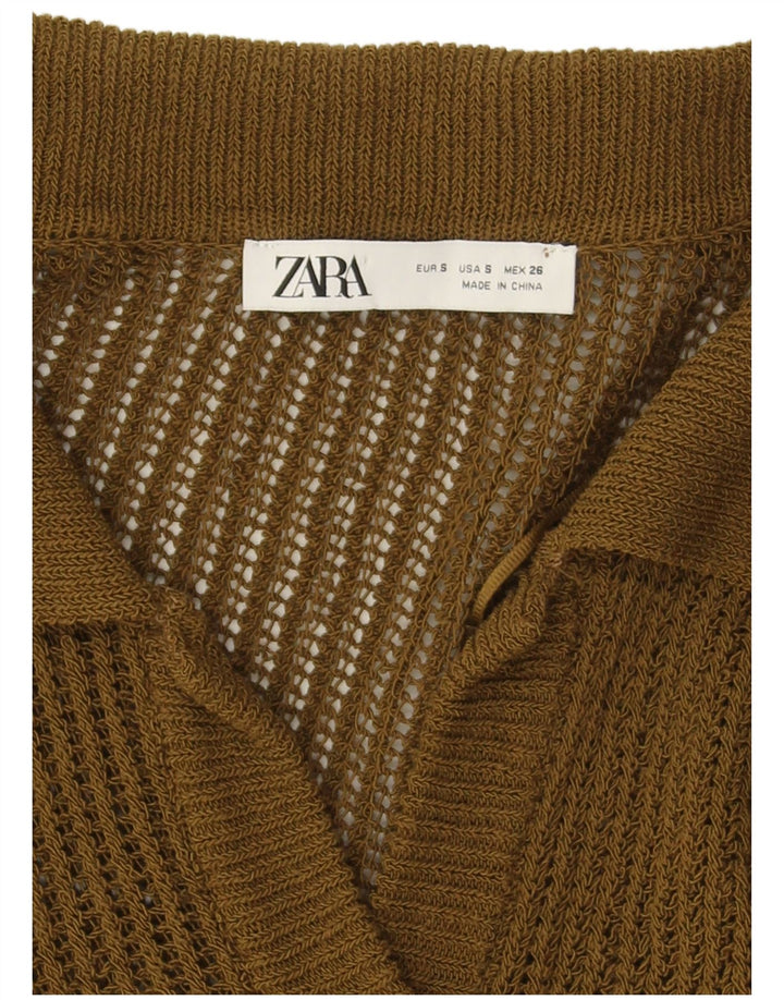Zara Womens Oversized Cardigan Sweater UK 10 Small Green
