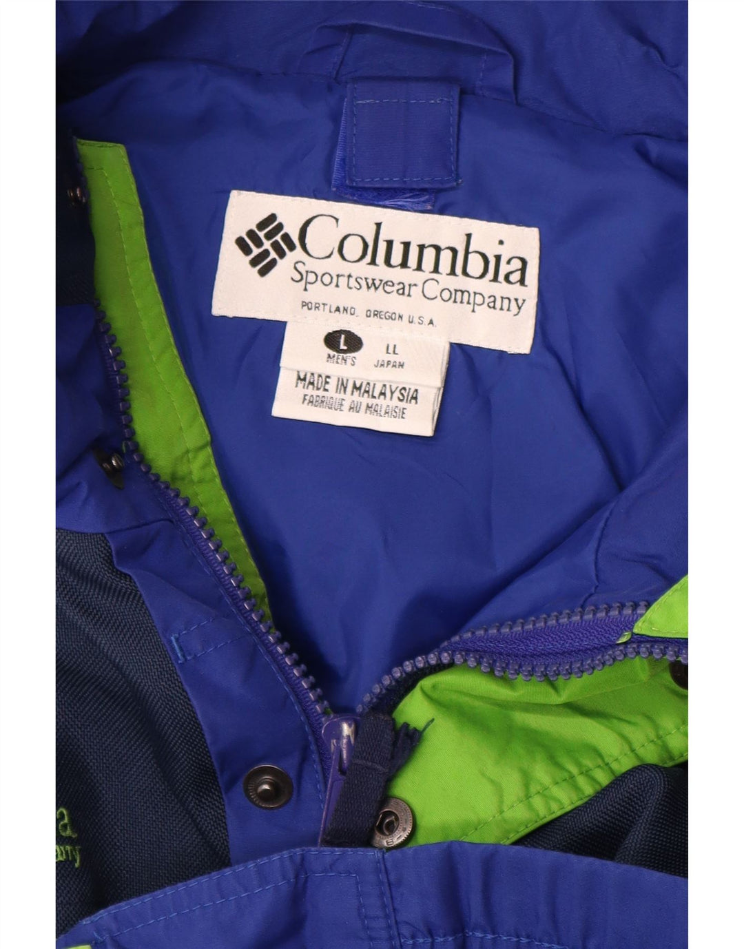 Columbia Mens Bugaboo Rain Jacket UK 40 Large Blue Colourblock