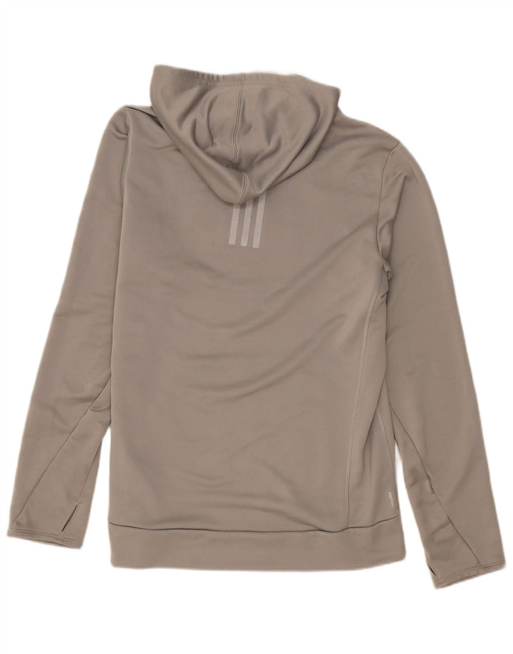 ADIDAS Mens Climalite Hoodie Jumper Medium Grey Polyester