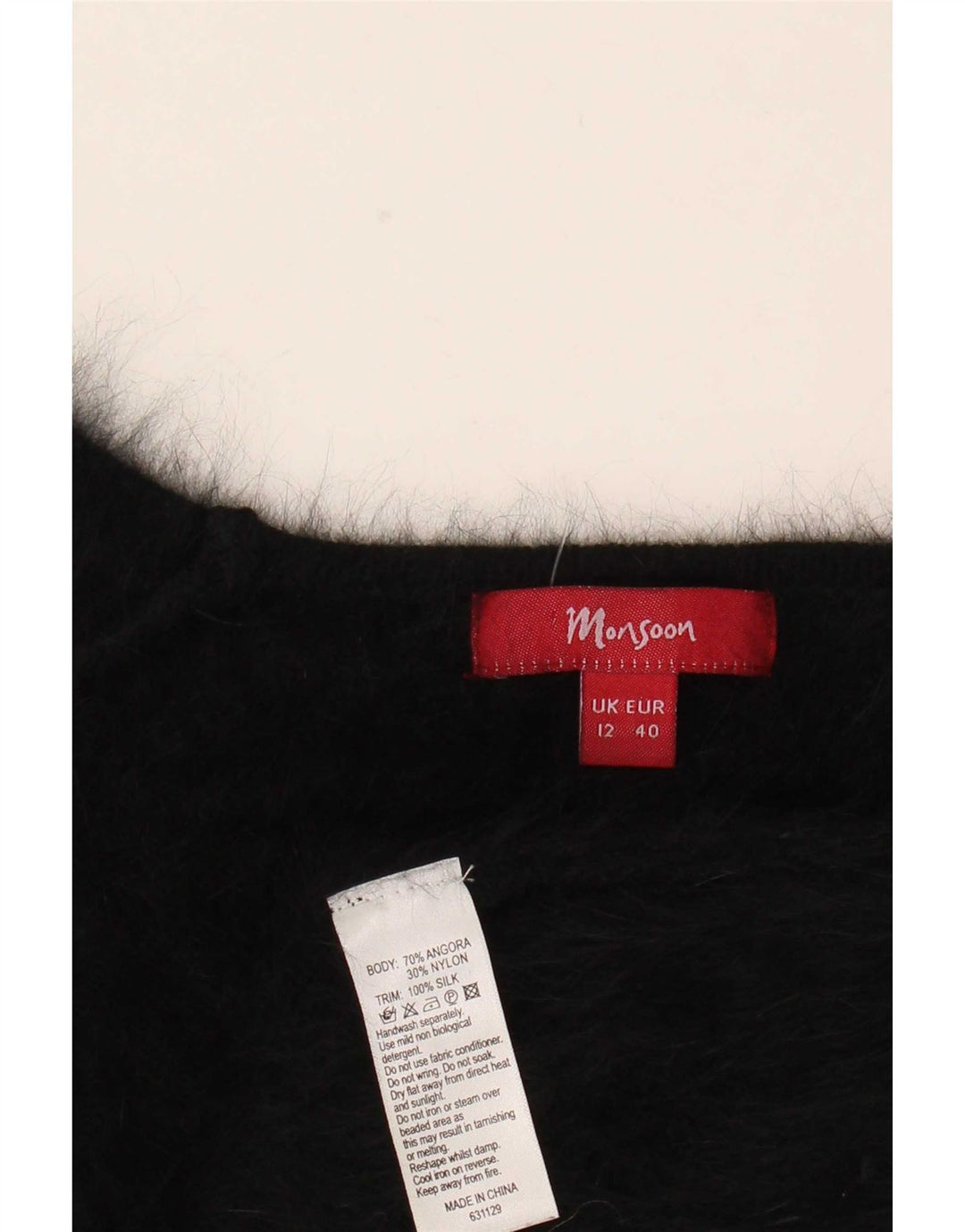 Monsoon Damen Pullover Pullover UK 12 Medium Black Angora