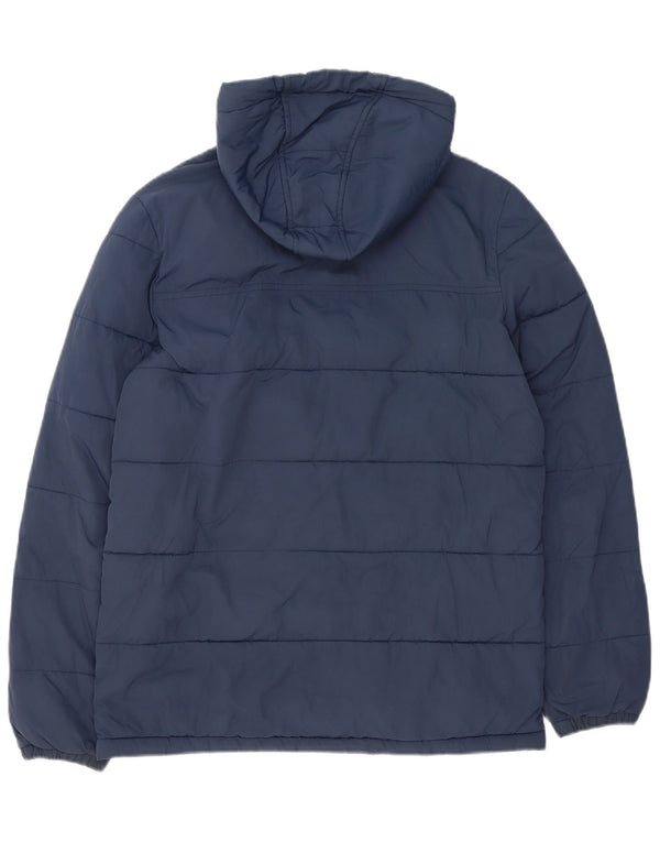 Lyle & Scott Mens Hooded Padded Jacket UK 36 Small Navy Blue Nylon