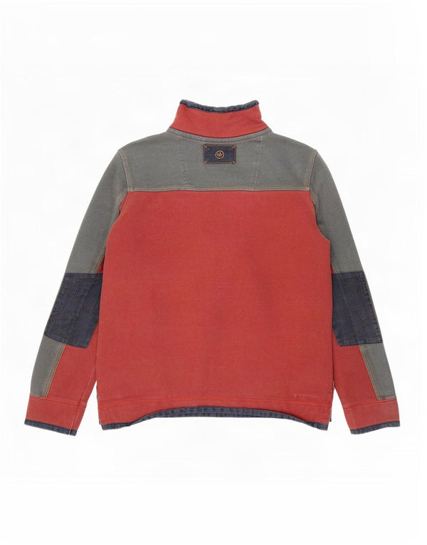 Fat Face Mens The Airlie Zip Neck Sweatshirt Jumper Medium Red Colourblock