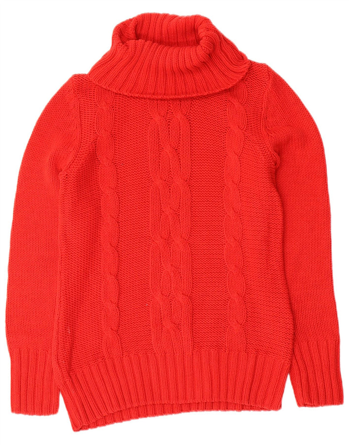 Vintage Womens Roll Neck Jumper Sweater UK 12 Medium Red Wool