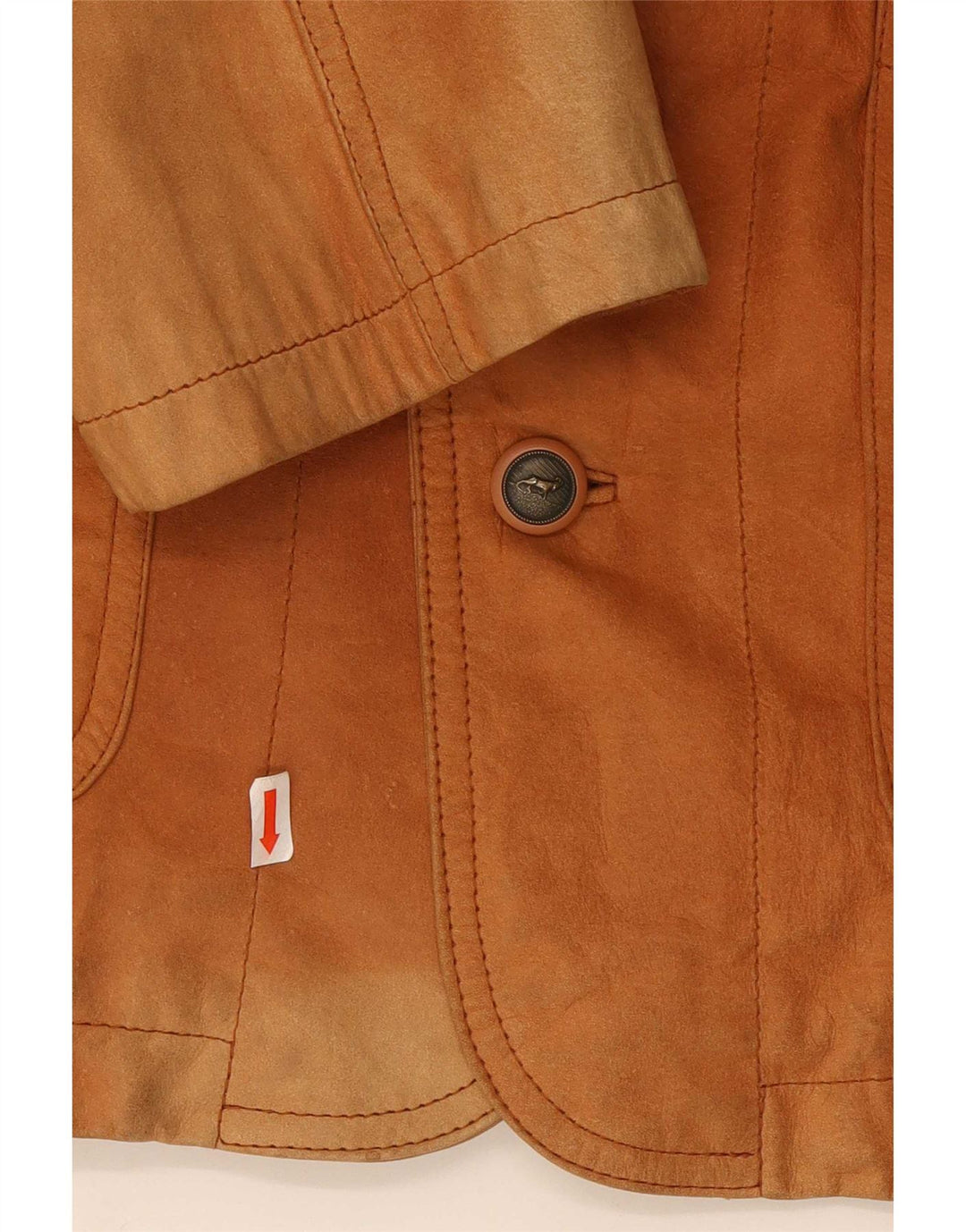 Vintage hombres 3 botones cuero Blazer chaqueta EU 58 4XL marrón